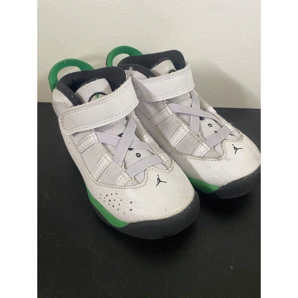 Nike Jordan 6 Rings Toddler White/Green (323420 131) Sz 10C Lucky Green
